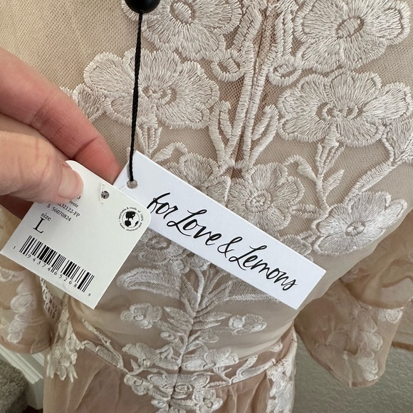 For Love & Lemons x Free People sheer embroidered party dress size L NWT - Picture 5 of 13